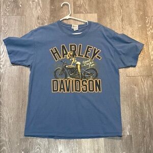 Harley-Davidson Blue Short Sleeve Tee with Vintage Graphic